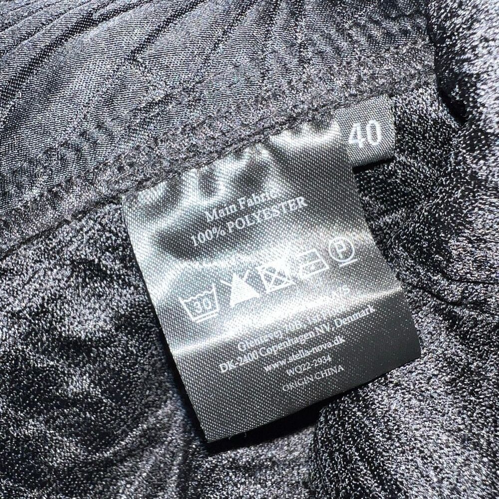Stella Nova Black Jacquard Textured Mock Neck Top Size L Minimalist Chic - Picture 11 of 11